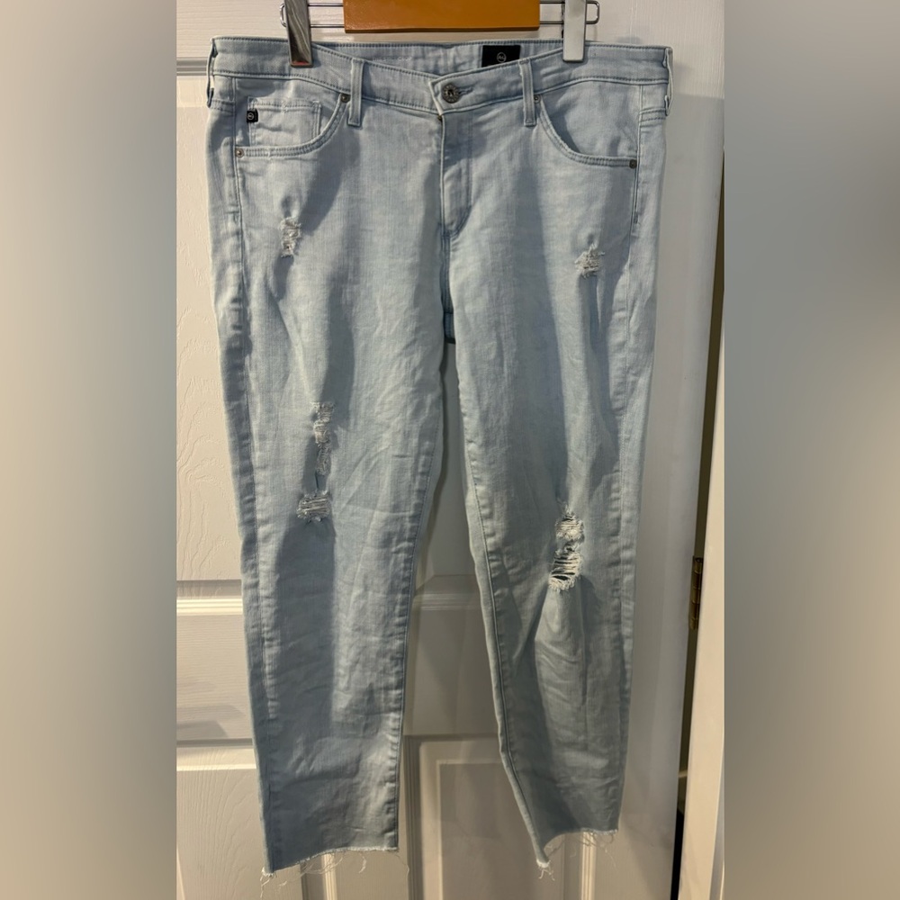 AG Light Blue Distressed Women Jeans